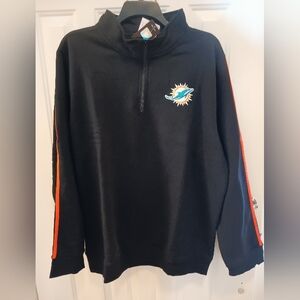 NFL Miami Dolphins Zip-Up Fleece Pullover with Team Emblem